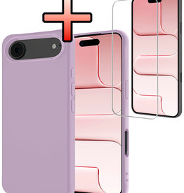 NoXx NoXx iPhone Air Hoesje Siliconen Met Screenprotector Met Dichte Notch - Lila