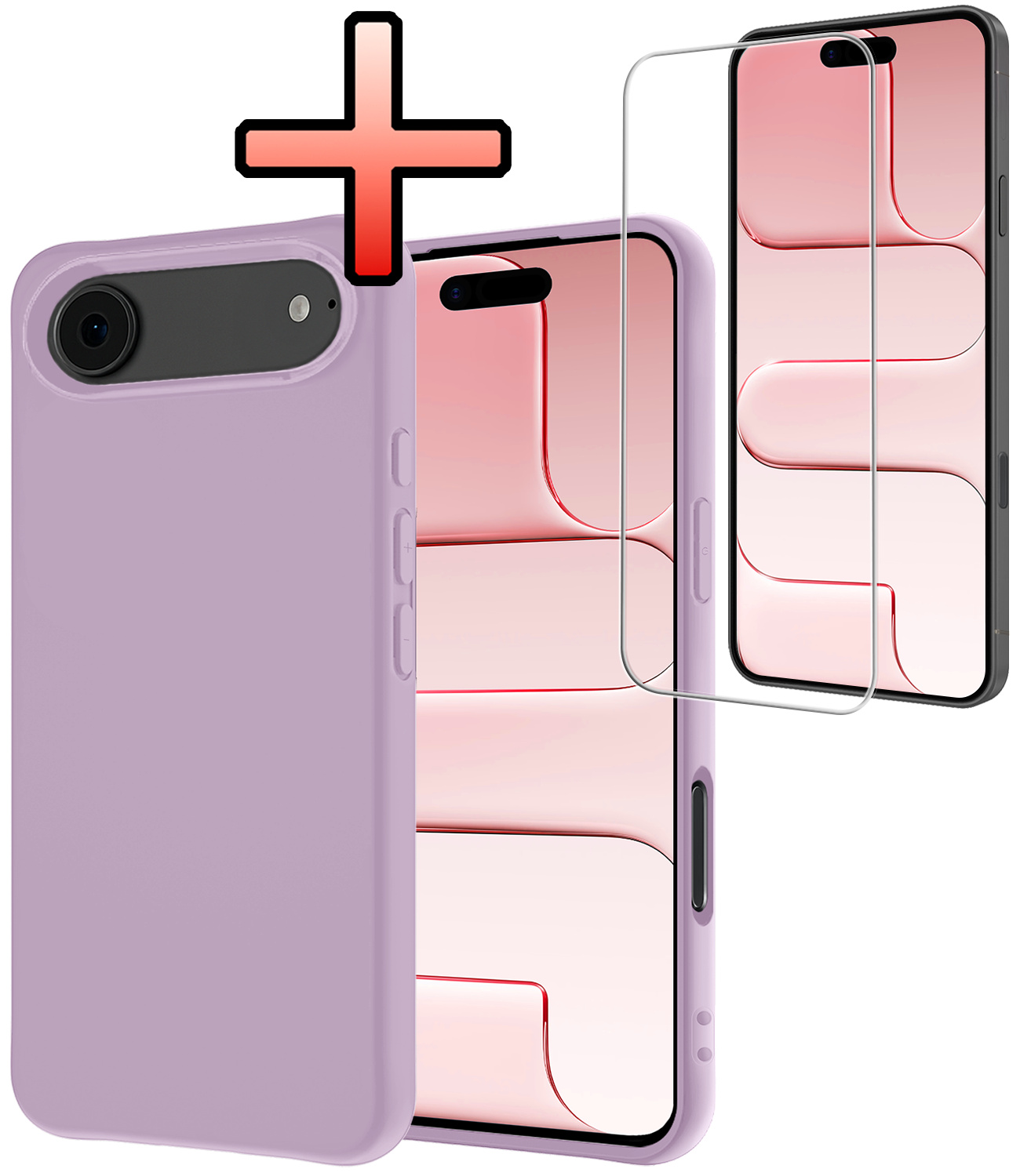 NoXx NoXx iPhone Air Hoesje Siliconen Met Screenprotector Met Dichte Notch - Lila