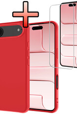 NoXx NoXx iPhone Air Hoesje Siliconen Met Screenprotector Met Dichte Notch - Rood