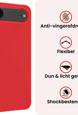 NoXx NoXx iPhone Air Hoesje Siliconen Met Screenprotector Met Dichte Notch - Rood