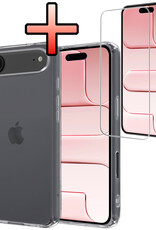 NoXx NoXx iPhone Air Hoesje Siliconen Met Screenprotector Met Dichte Notch - Transparant