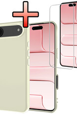 NoXx NoXx iPhone Air Hoesje Siliconen Met Screenprotector Met Dichte Notch - Wit