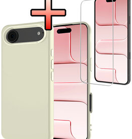NoXx NoXx iPhone Air Hoesje Siliconen Met Screenprotector Met Dichte Notch - Wit