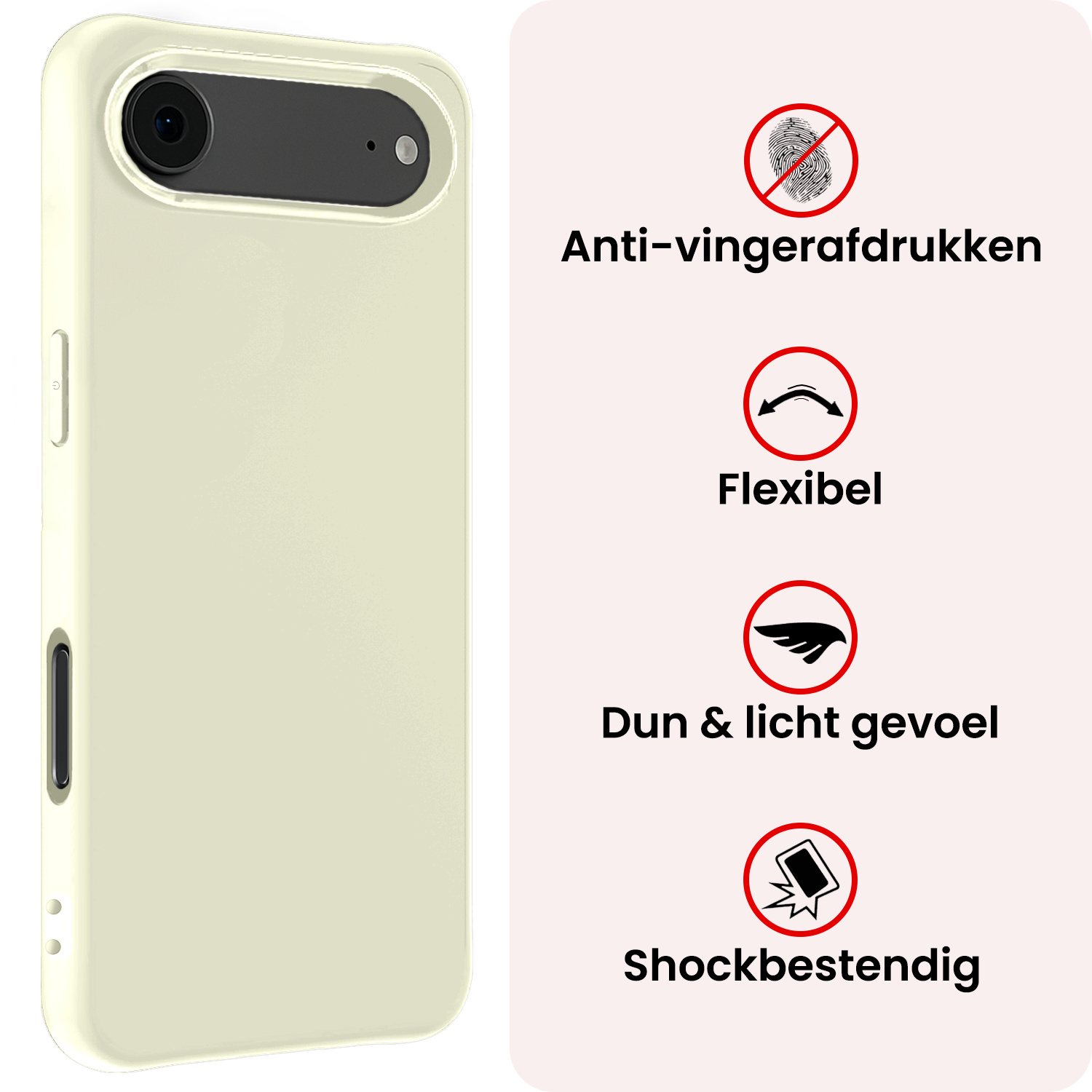 NoXx NoXx iPhone Air Hoesje Siliconen Met Screenprotector Met Dichte Notch - Wit