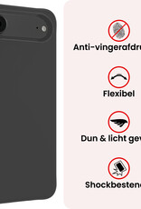 NoXx NoXx iPhone Air Hoesje Siliconen Met Screenprotector Met Dichte Notch - Zwart