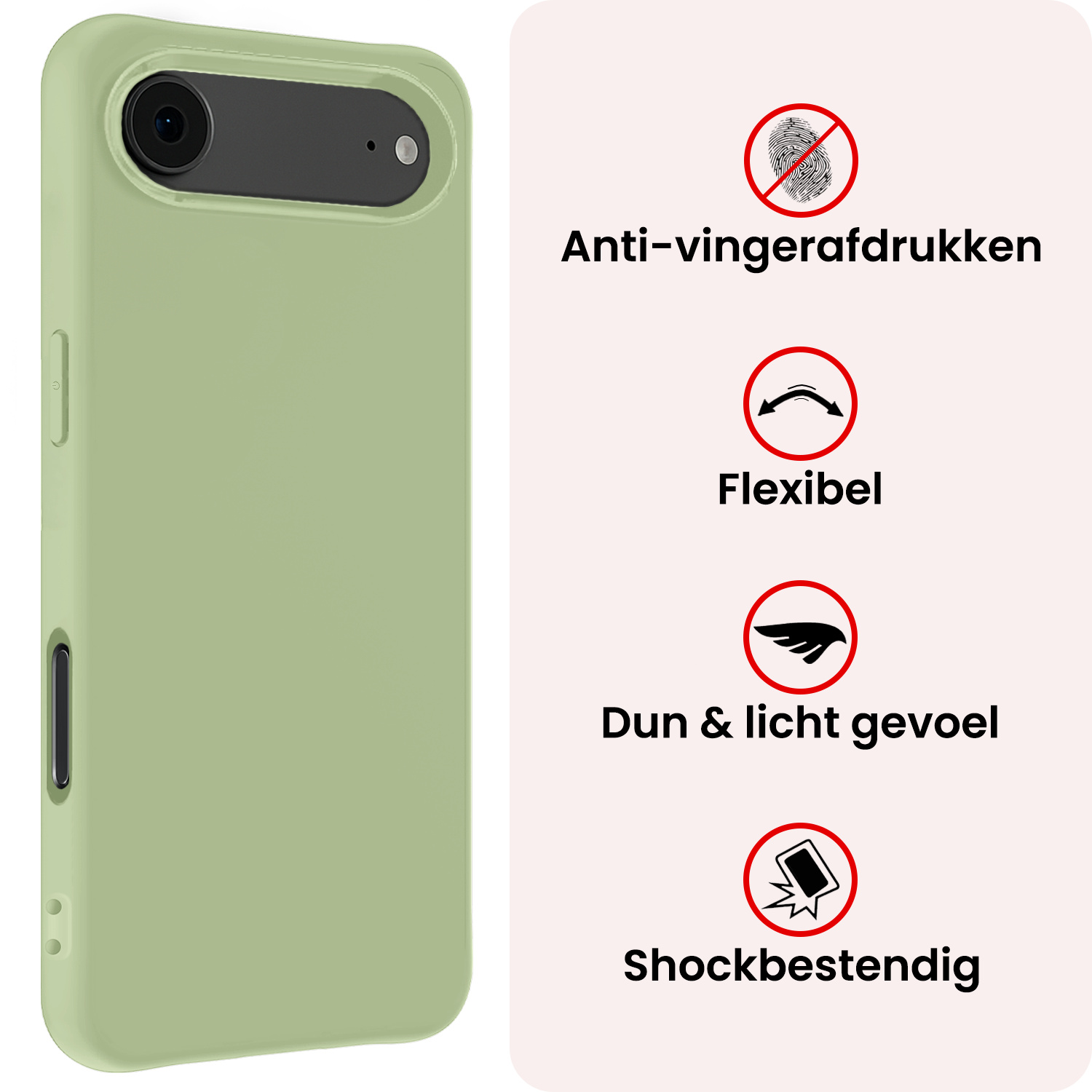 NoXx NoXx iPhone Air Hoesje Siliconen Met 2x Screenprotector Met Dichte Notch - Groen