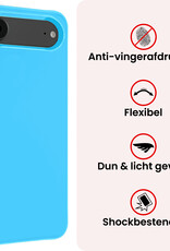 NoXx NoXx iPhone Air Hoesje Siliconen Met 2x Screenprotector Met Dichte Notch - Lichtblauw
