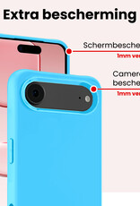 NoXx NoXx iPhone Air Hoesje Siliconen Met 2x Screenprotector Met Dichte Notch - Lichtblauw