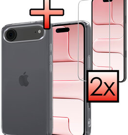 NoXx NoXx iPhone Air Hoesje Siliconen Met 2x Screenprotector Met Dichte Notch - Transparant