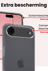 NoXx NoXx iPhone Air Hoesje Siliconen Met 2x Screenprotector Met Dichte Notch - Transparant