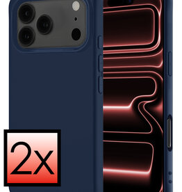 NoXx NoXx iPhone 17 Pro Hoesje Siliconen - Donkerblauw - 2 PACK