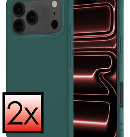NoXx NoXx iPhone 17 Pro Hoesje Siliconen - Donkergroen - 2 PACK