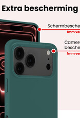 NoXx NoXx iPhone 17 Pro Hoesje Siliconen - Donkergroen - 2 PACK