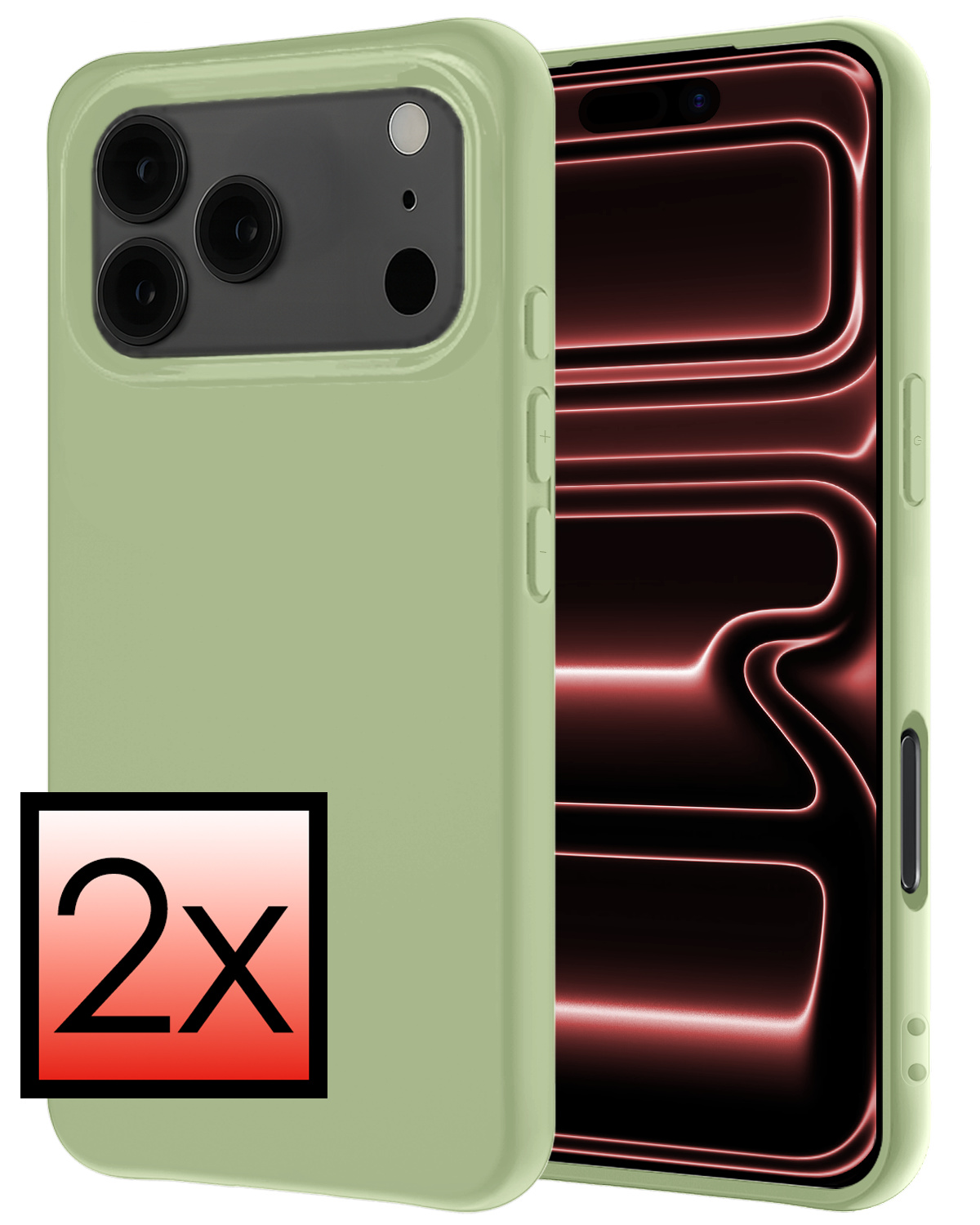 NoXx NoXx iPhone 17 Pro Hoesje Siliconen - Groen - 2 PACK