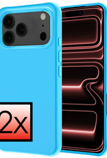 NoXx NoXx iPhone 17 Pro Hoesje Siliconen - Lichtblauw - 2 PACK