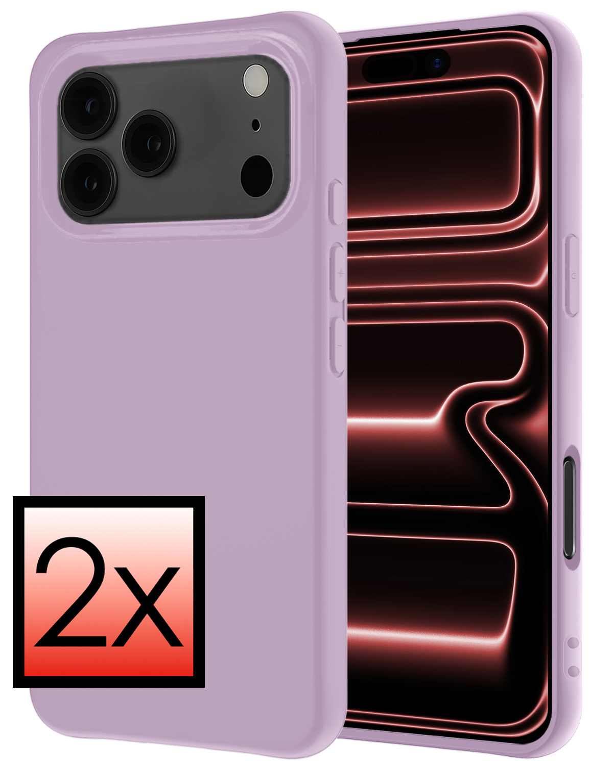 NoXx NoXx iPhone 17 Pro Hoesje Siliconen - Lila - 2 PACK