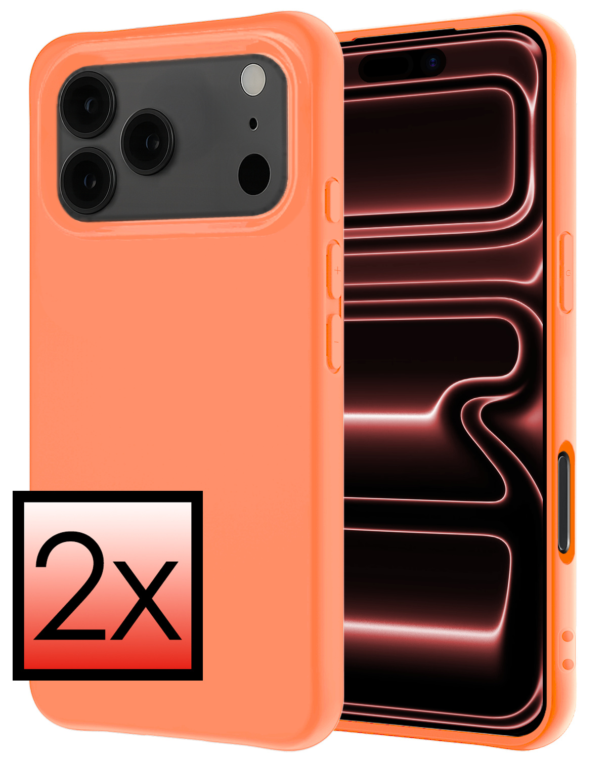 NoXx NoXx iPhone 17 Pro Hoesje Siliconen - Perzik - 2 PACK