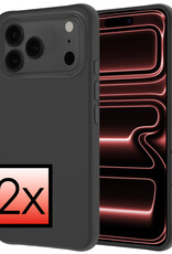 NoXx NoXx iPhone 17 Pro Hoesje Siliconen - Zwart - 2 PACK