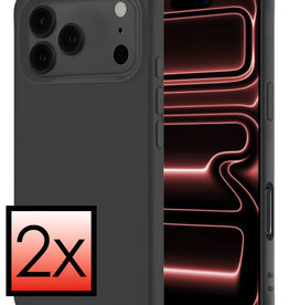 NoXx NoXx iPhone 17 Pro Hoesje Siliconen - Zwart - 2 PACK