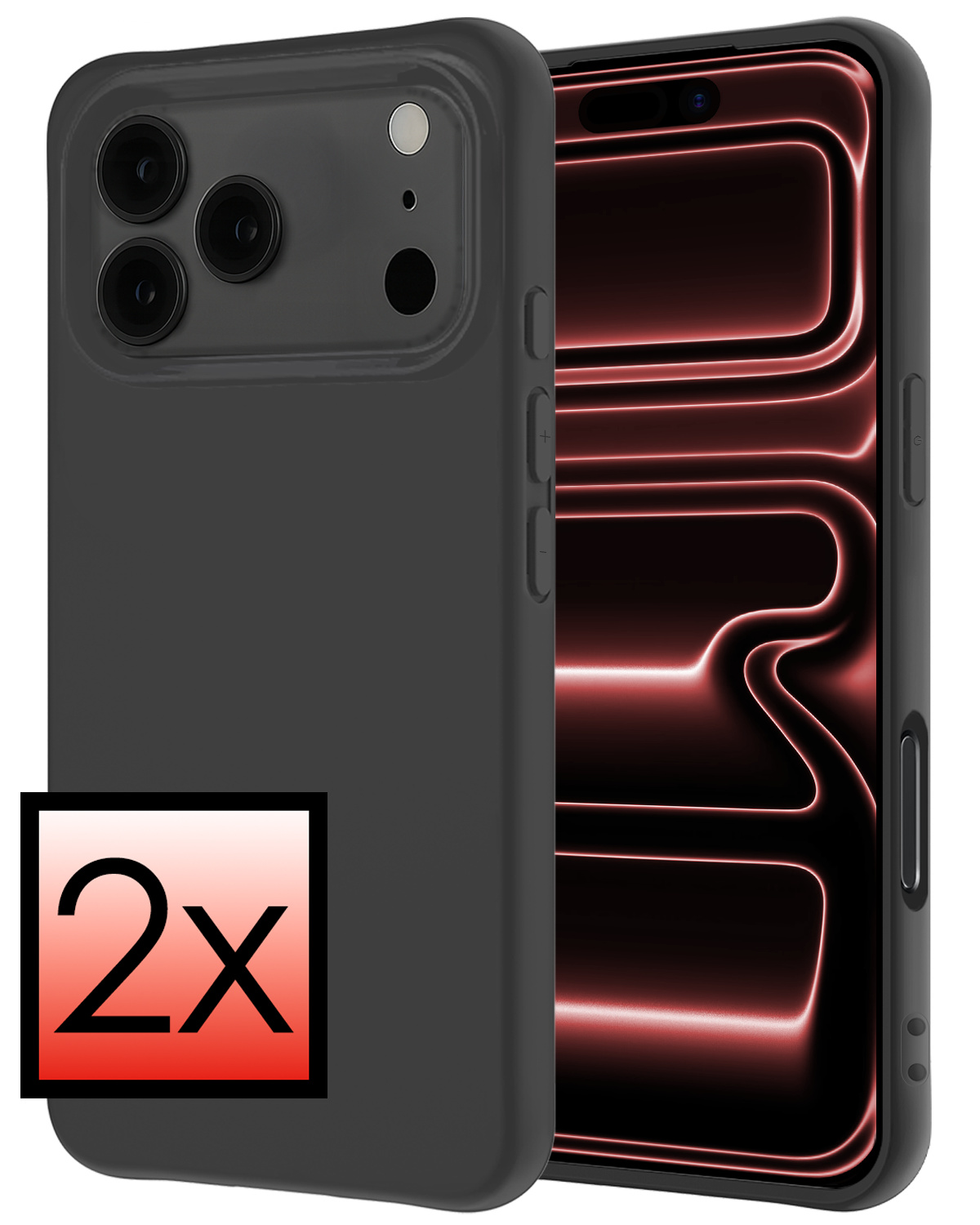 NoXx NoXx iPhone 17 Pro Hoesje Siliconen - Zwart - 2 PACK