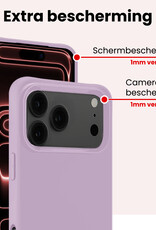 NoXx NoXx iPhone 17 Pro Hoesje Siliconen Met Screenprotector Met Dichte Notch - Lila