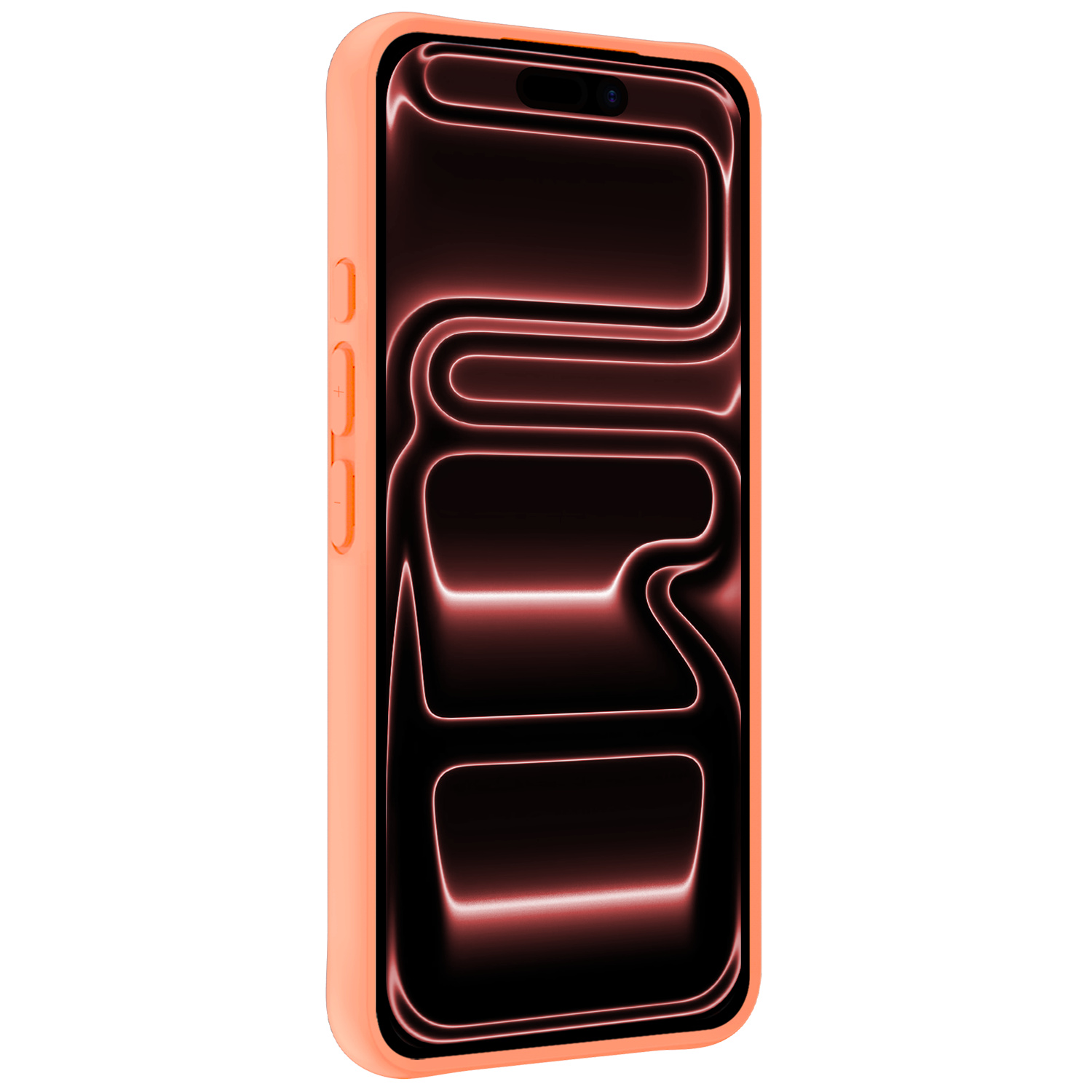 NoXx NoXx iPhone 17 Pro Hoesje Siliconen Met Screenprotector Met Dichte Notch - Perzik