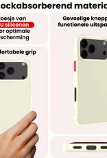 NoXx NoXx iPhone 17 Pro Hoesje Siliconen Met Screenprotector Met Dichte Notch - Wit