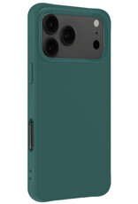 NoXx NoXx iPhone 17 Pro Hoesje Siliconen Met 2x Screenprotector Met Dichte Notch - Donkergroen