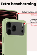 NoXx NoXx iPhone 17 Pro Hoesje Siliconen Met 2x Screenprotector Met Dichte Notch - Groen