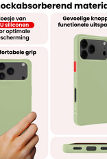 NoXx NoXx iPhone 17 Pro Hoesje Siliconen Met 2x Screenprotector Met Dichte Notch - Groen
