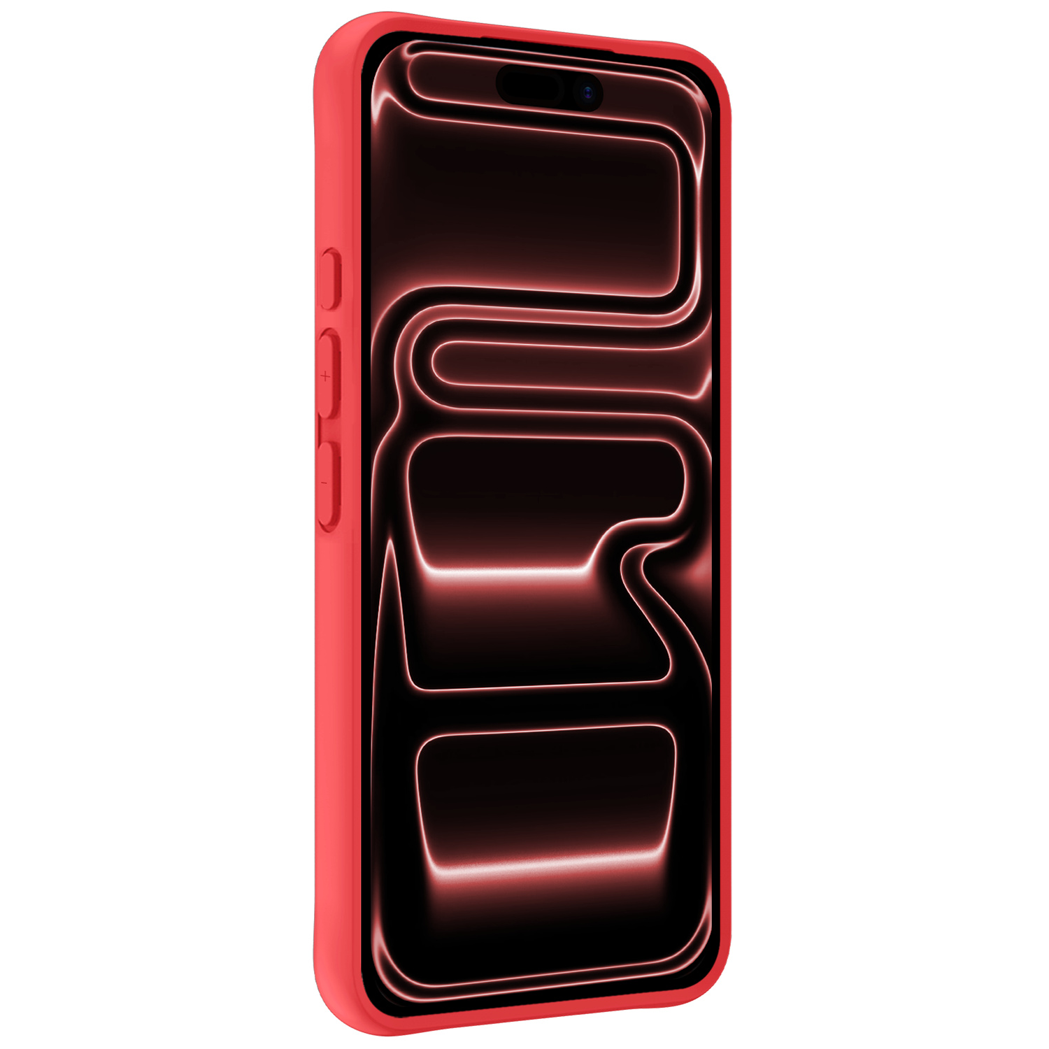 NoXx NoXx iPhone 17 Pro Hoesje Siliconen Met 2x Screenprotector Met Dichte Notch - Rood