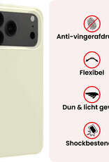NoXx NoXx iPhone 17 Pro Hoesje Siliconen Met 2x Screenprotector Met Dichte Notch - Wit