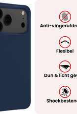 NoXx NoXx iPhone 17 Pro Max Hoesje Siliconen - Donkerblauw - 2 PACK