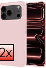 NoXx NoXx iPhone 17 Pro Max Hoesje Siliconen - Lichtroze - 2 PACK