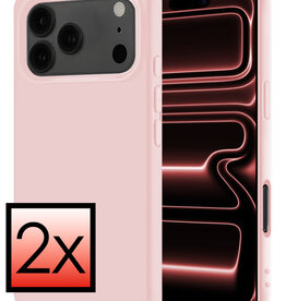 NoXx NoXx iPhone 17 Pro Max Hoesje Siliconen - Lichtroze - 2 PACK