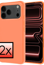 NoXx NoXx iPhone 17 Pro Max Hoesje Siliconen - Perzik - 2 PACK