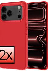NoXx NoXx iPhone 17 Pro Max Hoesje Siliconen - Rood - 2 PACK
