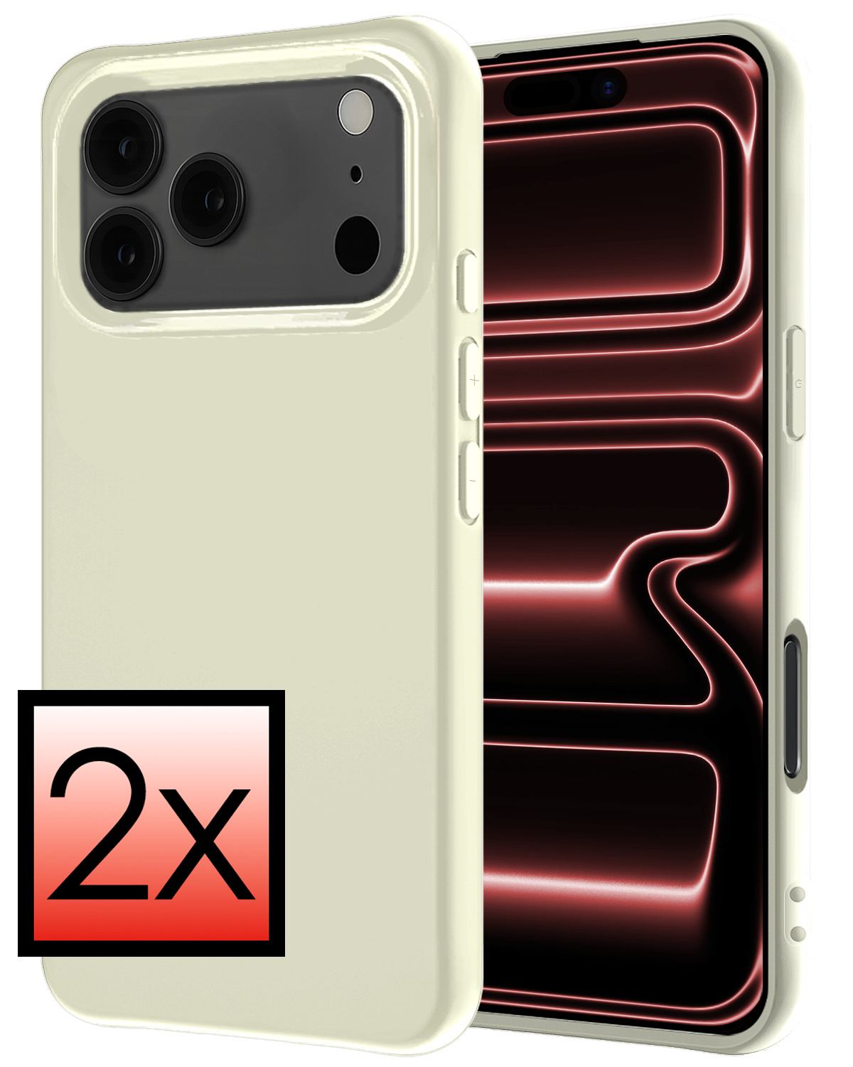 NoXx NoXx iPhone 17 Pro Max Hoesje Siliconen - Wit - 2 PACK