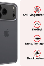 NoXx NoXx iPhone 17 Pro Max Hoesje Siliconen Met Screenprotector Met Dichte Notch - Transparant