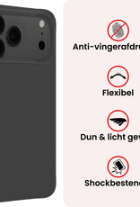 NoXx NoXx iPhone 17 Pro Max Hoesje Siliconen Met Screenprotector Met Dichte Notch - Zwart