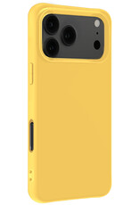 NoXx NoXx iPhone 17 Pro Max Hoesje Siliconen Met 2x Screenprotector Met Dichte Notch - Geel