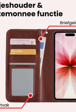 NoXx NoXx iPhone 17 Hoesje Bookcase - Bruin