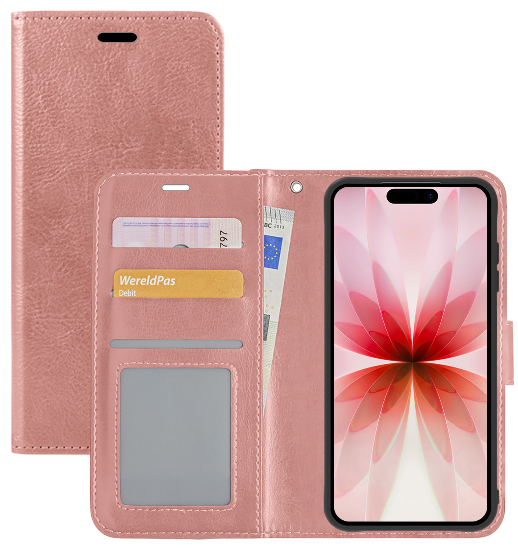 NoXx NoXx iPhone 17 Hoesje Bookcase - Rose Goud