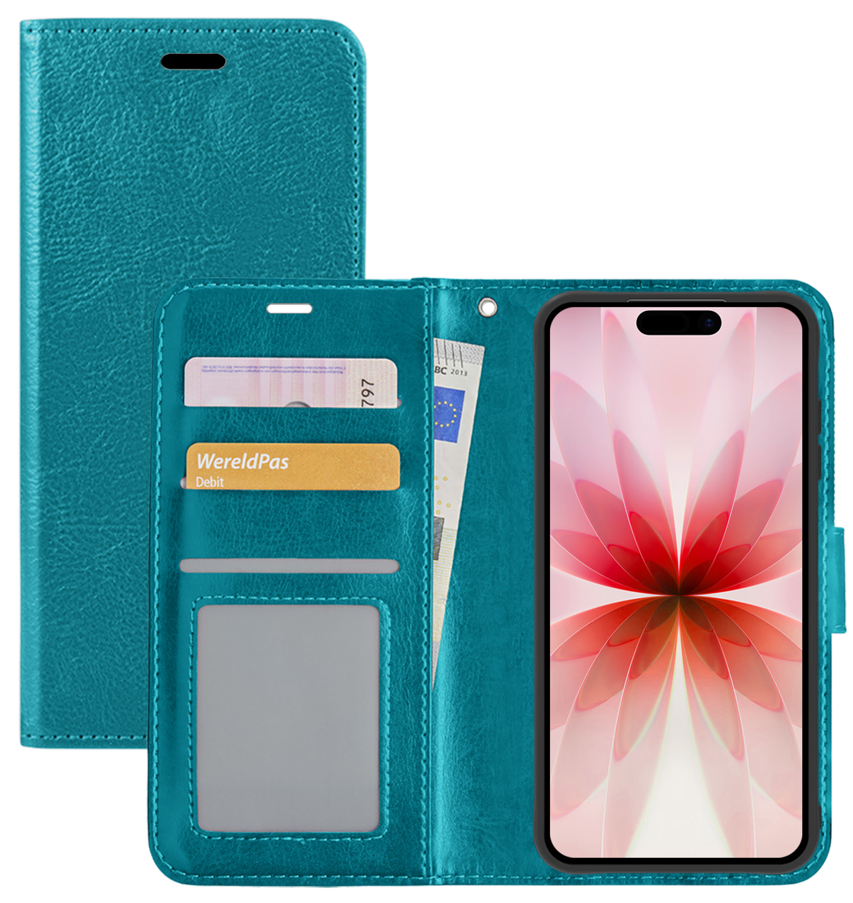 NoXx NoXx iPhone 17 Hoesje Bookcase - Turquoise