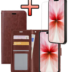 NoXx NoXx iPhone 17 Hoesje Bookcase Met Screenprotector - Bruin