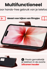 NoXx NoXx iPhone 17 Hoesje Bookcase Met Screenprotector - Bruin