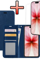 NoXx NoXx iPhone 17 Hoesje Bookcase Met Screenprotector - Donkerblauw