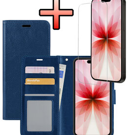 NoXx NoXx iPhone 17 Hoesje Bookcase Met Screenprotector - Donkerblauw