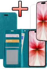 NoXx NoXx iPhone 17 Hoesje Bookcase Met Screenprotector - Turquoise