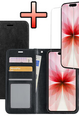 NoXx NoXx iPhone 17 Hoesje Bookcase Met Screenprotector - Zwart